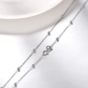 White Gold Bead Chain Necklace