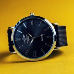 Round Silver-colored Analog Watch With Black Strap