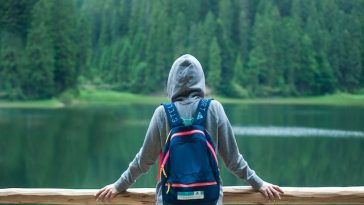 Person Wearing Gray Hoodie Jacket Watching Lake